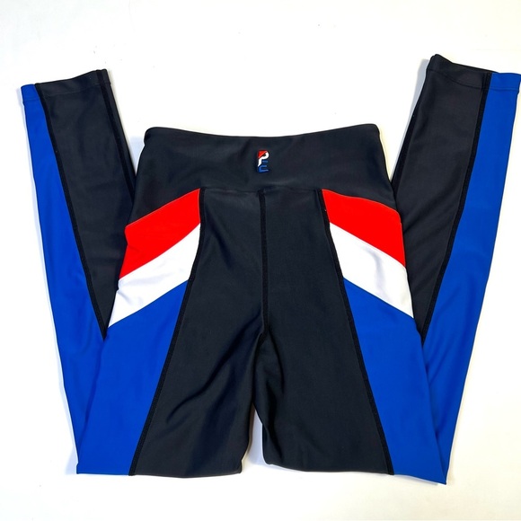 P.E Nation Side Stripe Red White Blue Sporty Athletic Leggings Size XS - Picture 12 of 14